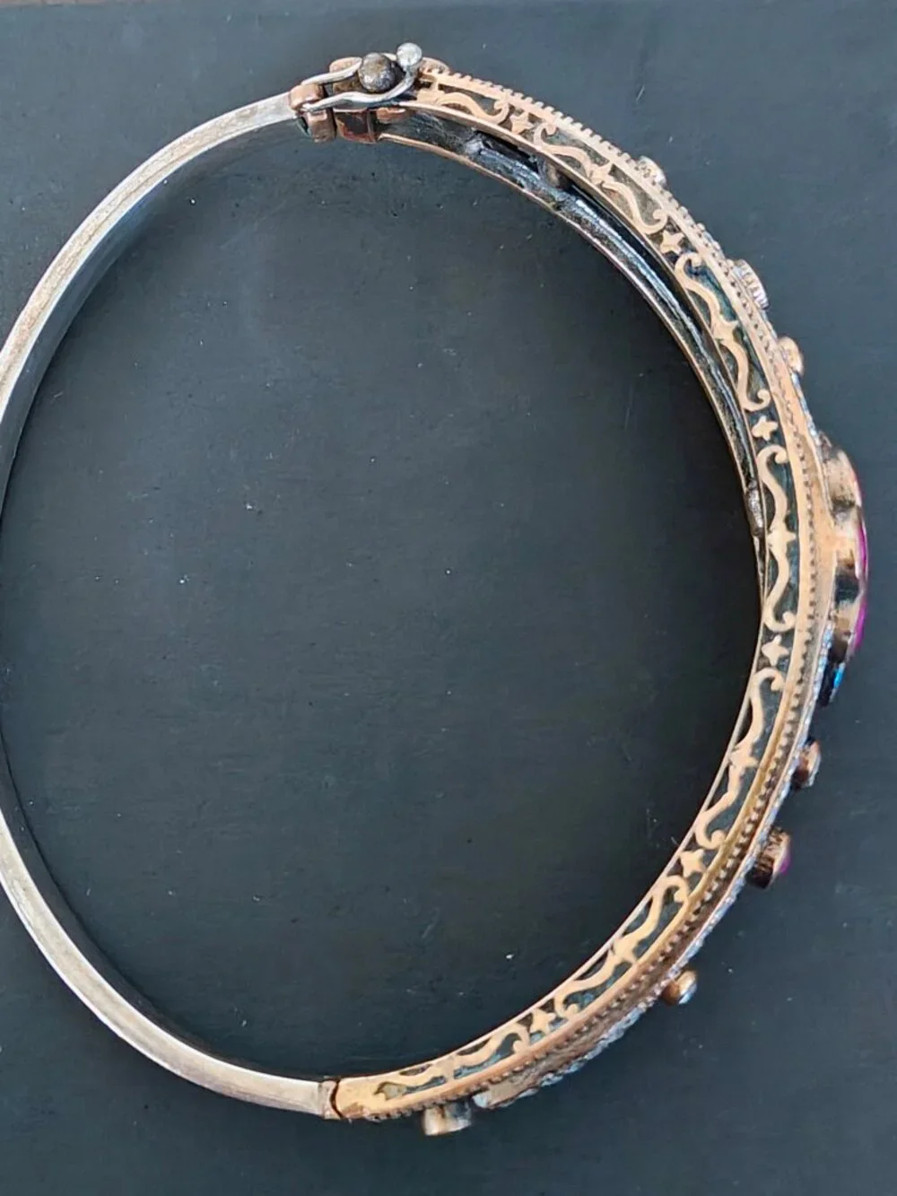 Vintage Ruby Hinge Bracelet